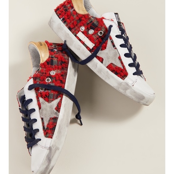 Golden Goose Superstar Red Blue Check/Ice 39 NIB - Picture 2 of 8